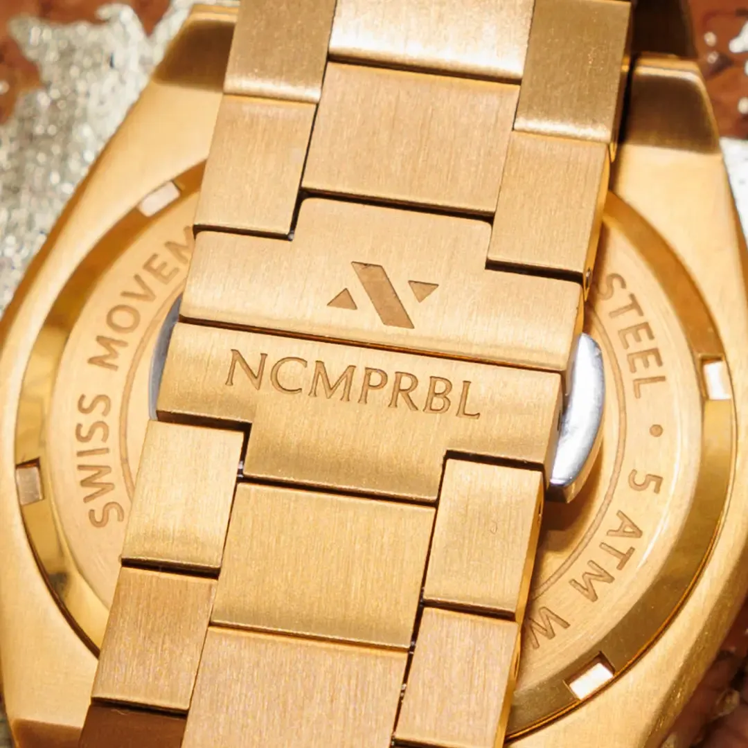 Elevate Link Mocha 42MM Mens Watch In Rose Gold/Brown