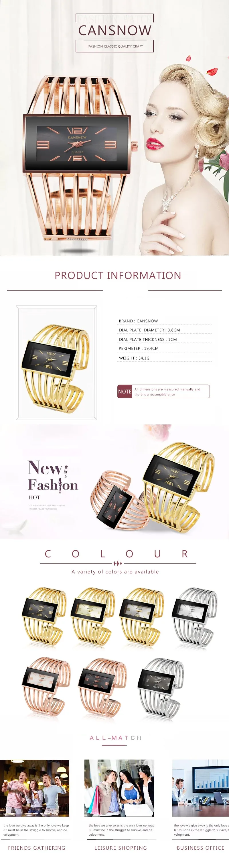 Elsa Lang Luxury Bangle Bracelet Watch