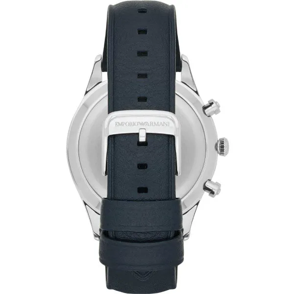 EMPORIO ARMANI Lambda Blue Leather Strap Blue Dial Chronograph Quartz Watch for Gents - AR11018