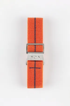 Erika's Originals ORANGE MN™ Strap with NAVY BLUE Centerline - BRUSHED Hardware