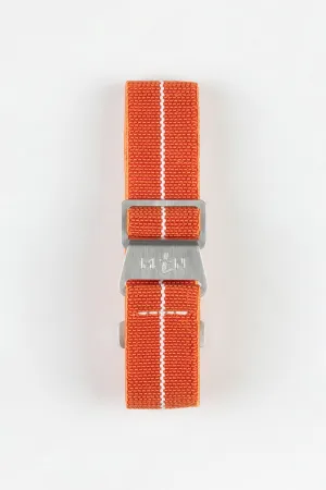 Erika's Originals ORANGE MN™ Strap with WHITE Centerline - BRUSHED Hardware