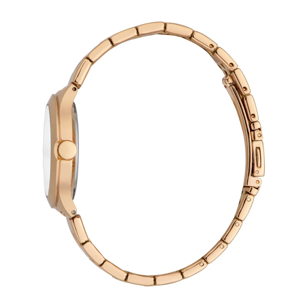 ESPRIT Women's Rose Gold Watch with Silver Dial and Metal Bracelet