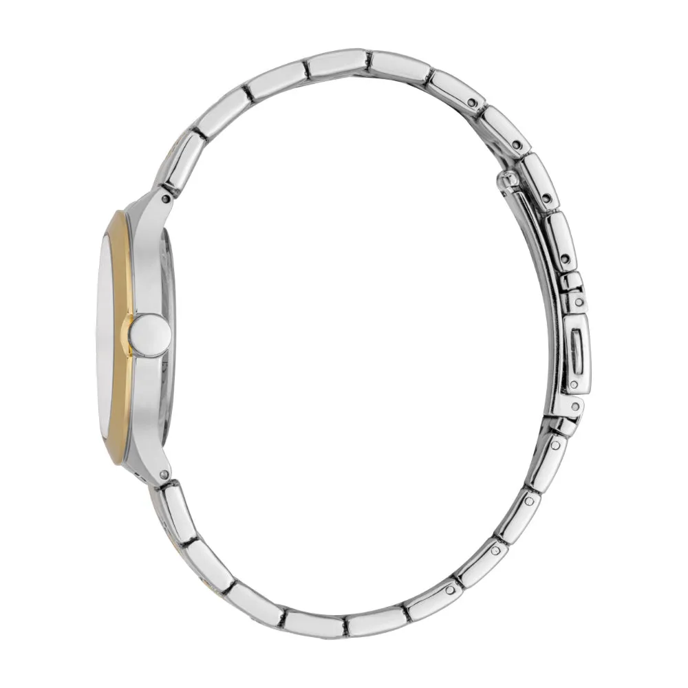 ESPRIT Women's Two Tone Silver & Gold Watch with White MOP Dial and Metal Bracelet