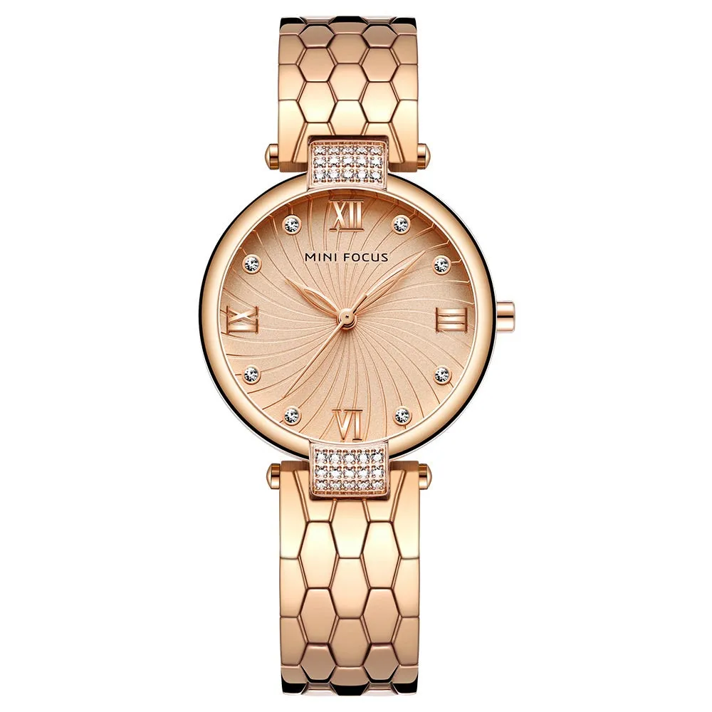 Fashion-encrusted Japanese movement waterproof steel watch women's watch