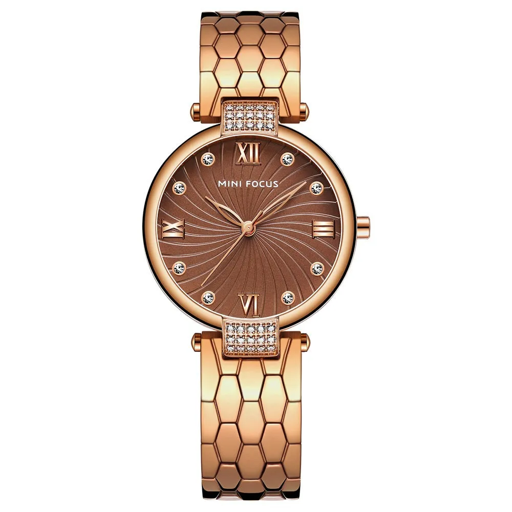 Fashion-encrusted Japanese movement waterproof steel watch women's watch