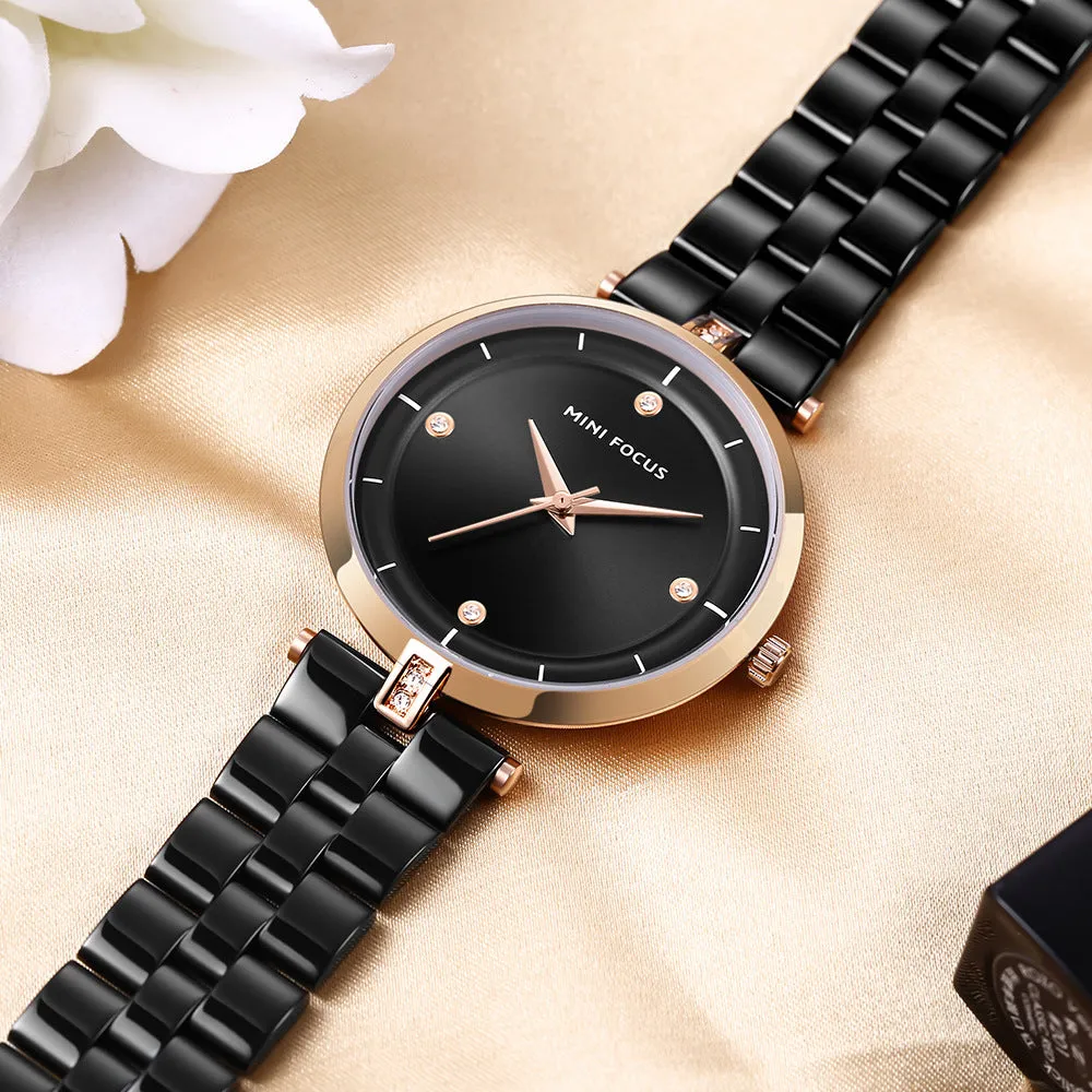 Fashion-encrusted waterproof women's watch