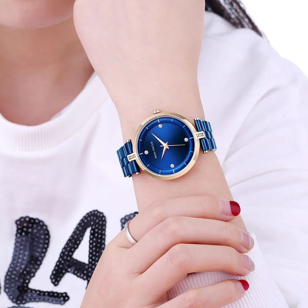 Fashion-encrusted waterproof women's watch