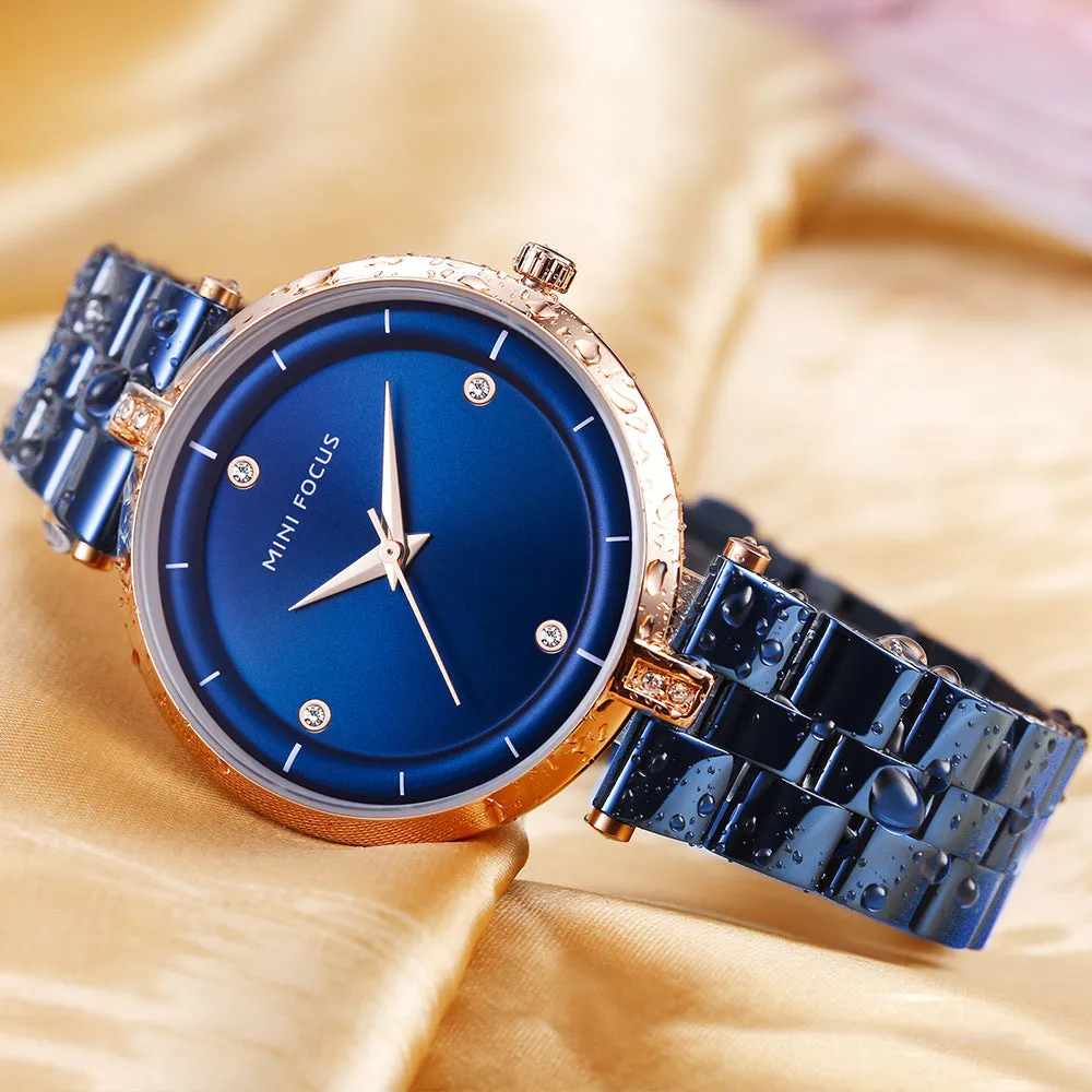 Fashion-encrusted waterproof women's watch