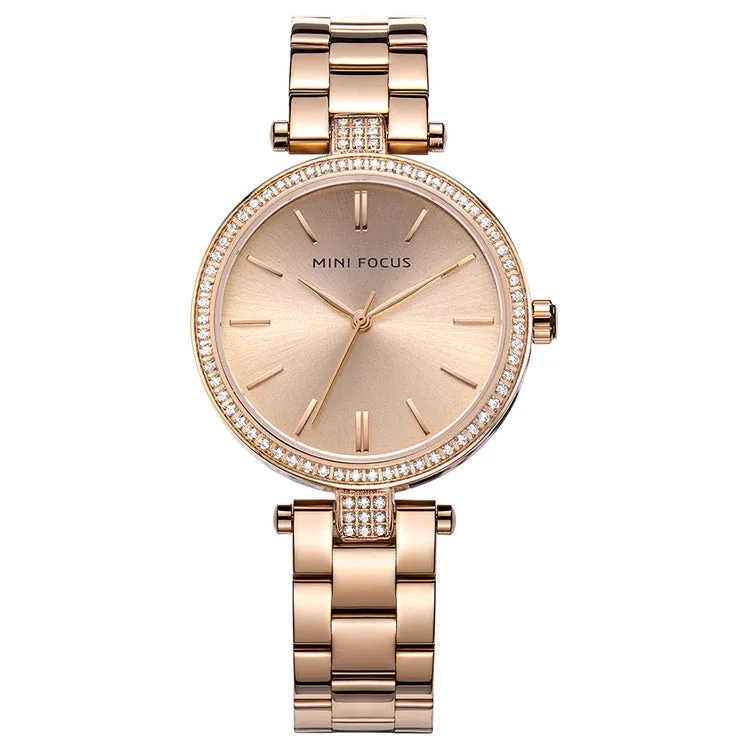 Fashion simple steel belt quartz watch for women