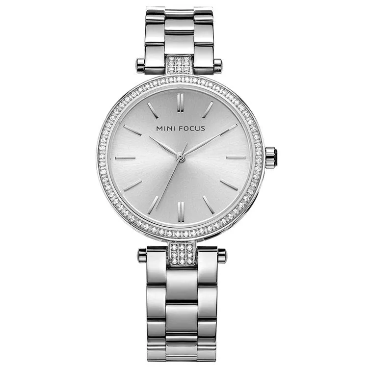Fashion simple steel belt quartz watch for women