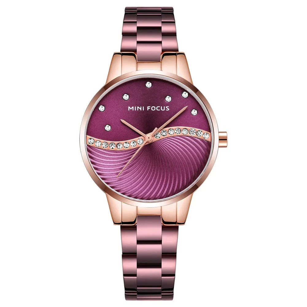 Fashion steel band watch Japanese movement diamond inlaid waterproof women's Watch