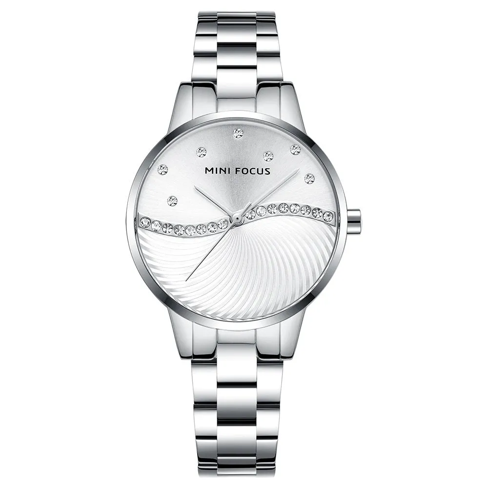 Fashion steel band watch Japanese movement diamond inlaid waterproof women's Watch
