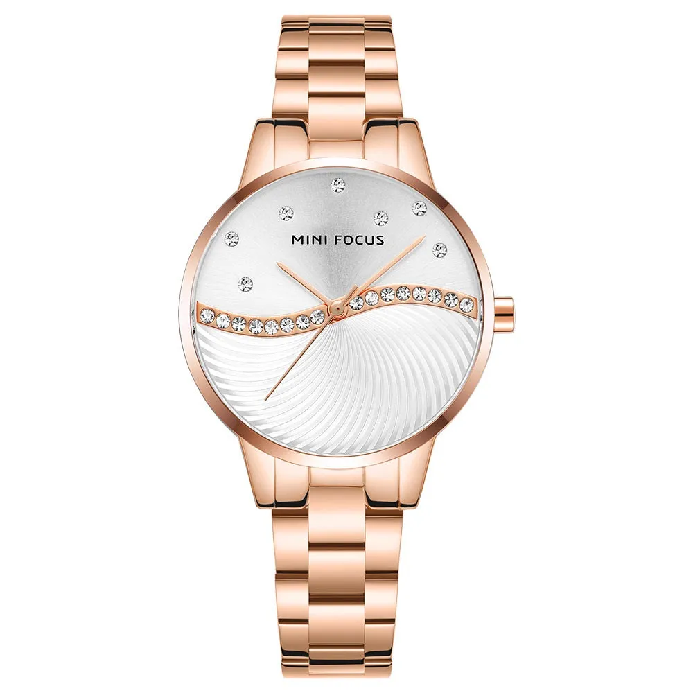 Fashion steel band watch Japanese movement diamond inlaid waterproof women's Watch