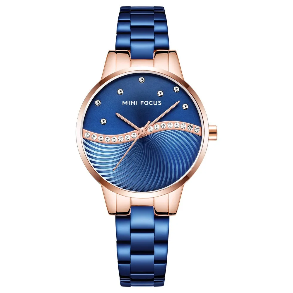 Fashion steel band watch Japanese movement diamond inlaid waterproof women's Watch