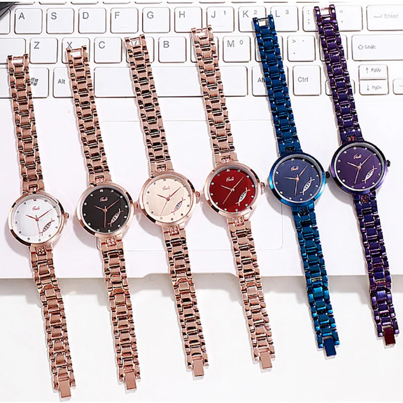 Fashionable and simple steel band calendar waterproof quartz Lady Watch