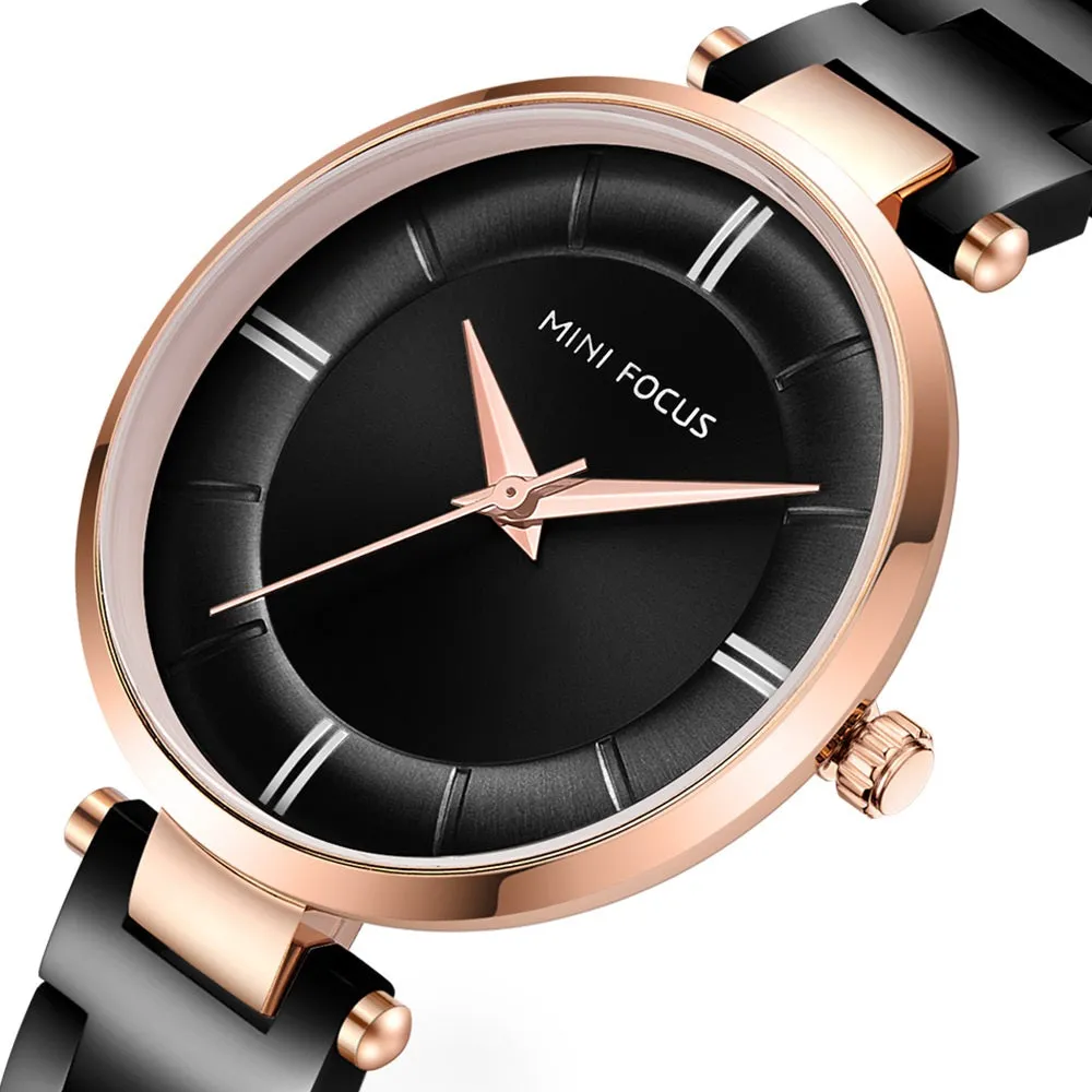 Fashionable and simple steel strip waterproof ladies watch
