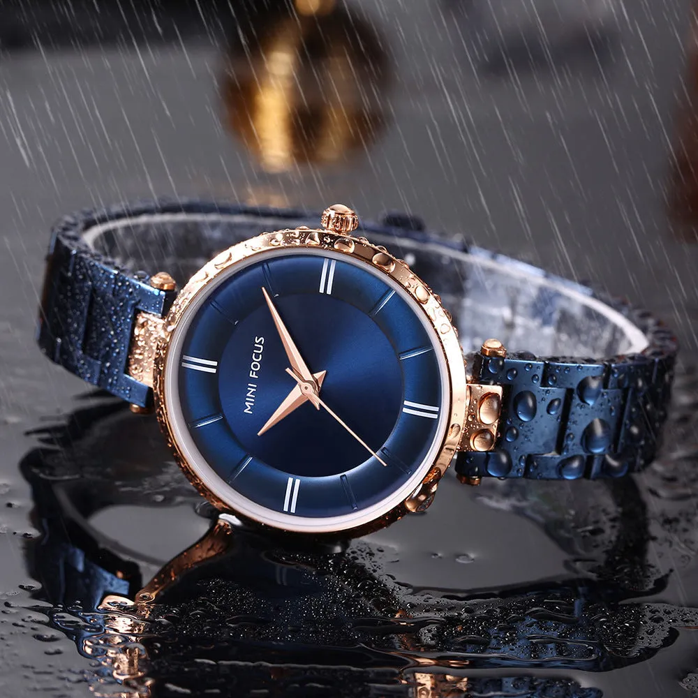 Fashionable and simple steel strip waterproof ladies watch