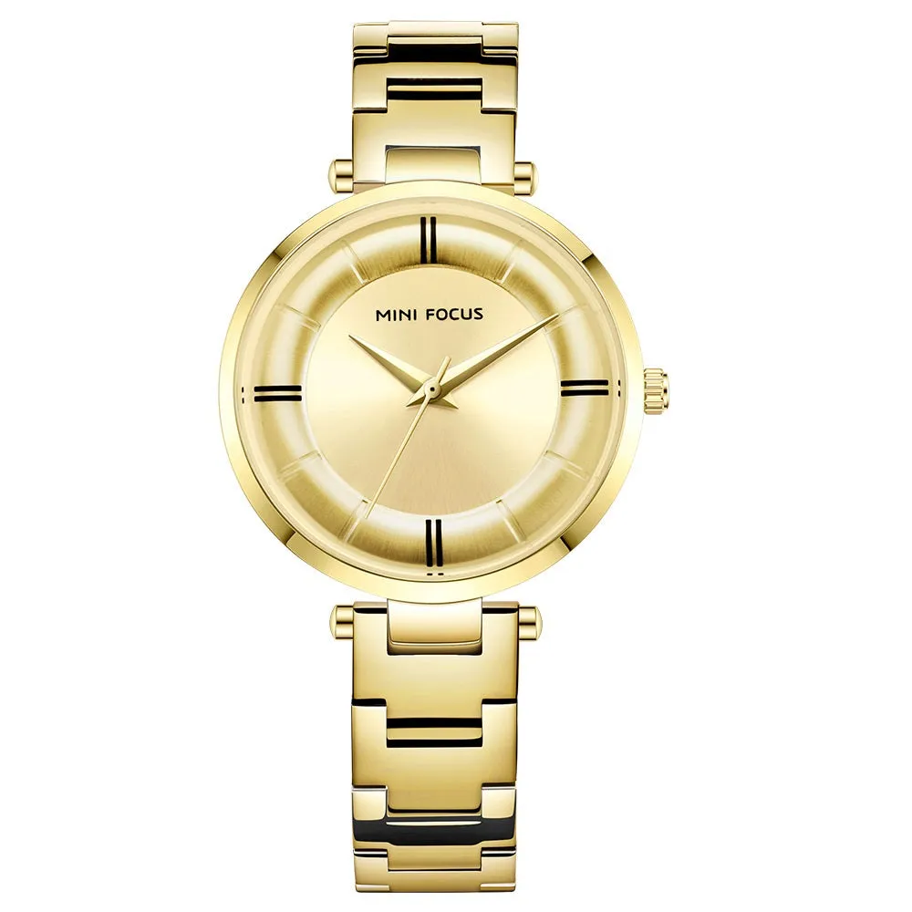 Fashionable and simple steel strip waterproof ladies watch