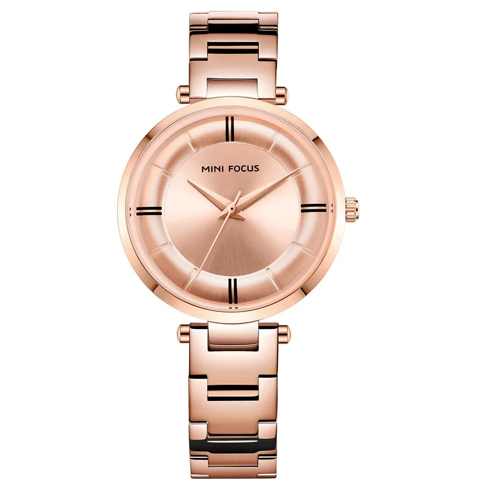 Fashionable and simple steel strip waterproof ladies watch