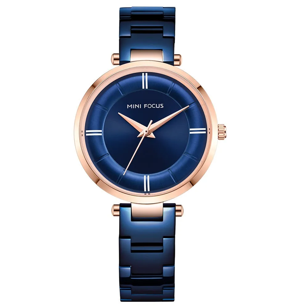 Fashionable and simple steel strip waterproof ladies watch