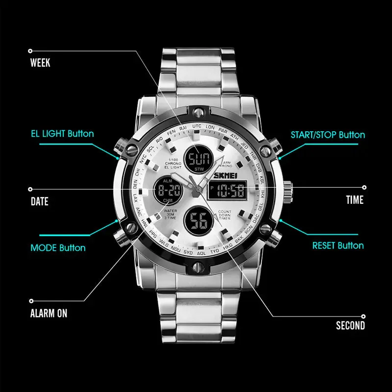 Fashionable Men's Digital Sports Business Watches