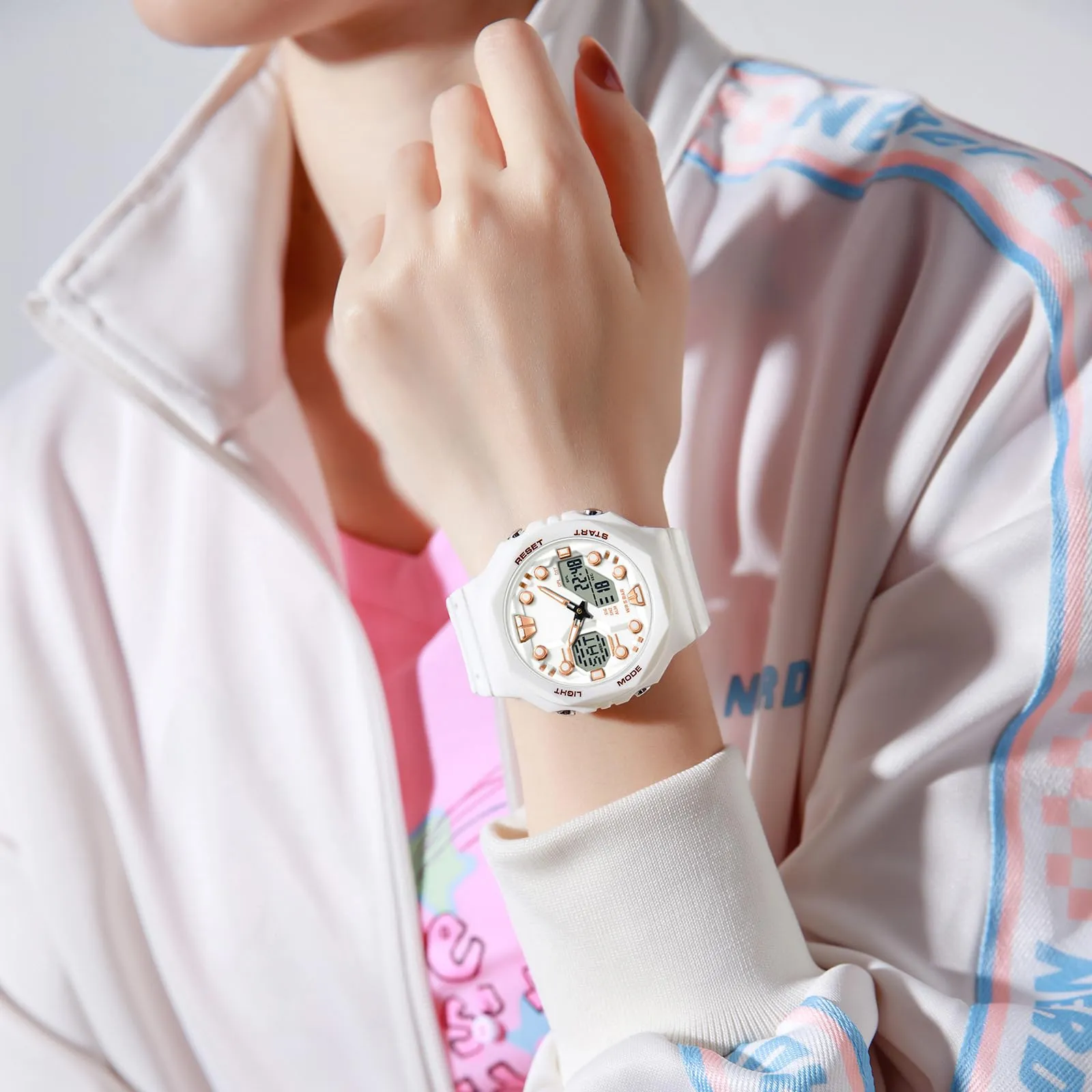 Findtime Sport Watches for Men Women,Digital Analog 5ATM Waterproof Watch with Countdown Alarm 12/24H World Time Stopwatch