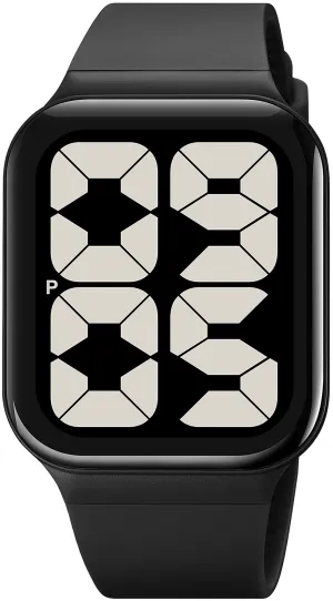 Findtime Unisex Square Big Numbers Dial Digital Watch for Men Women Seniors, 50M Waterproof Large LED Electronic Time Pink Wristwatch Simple Designer