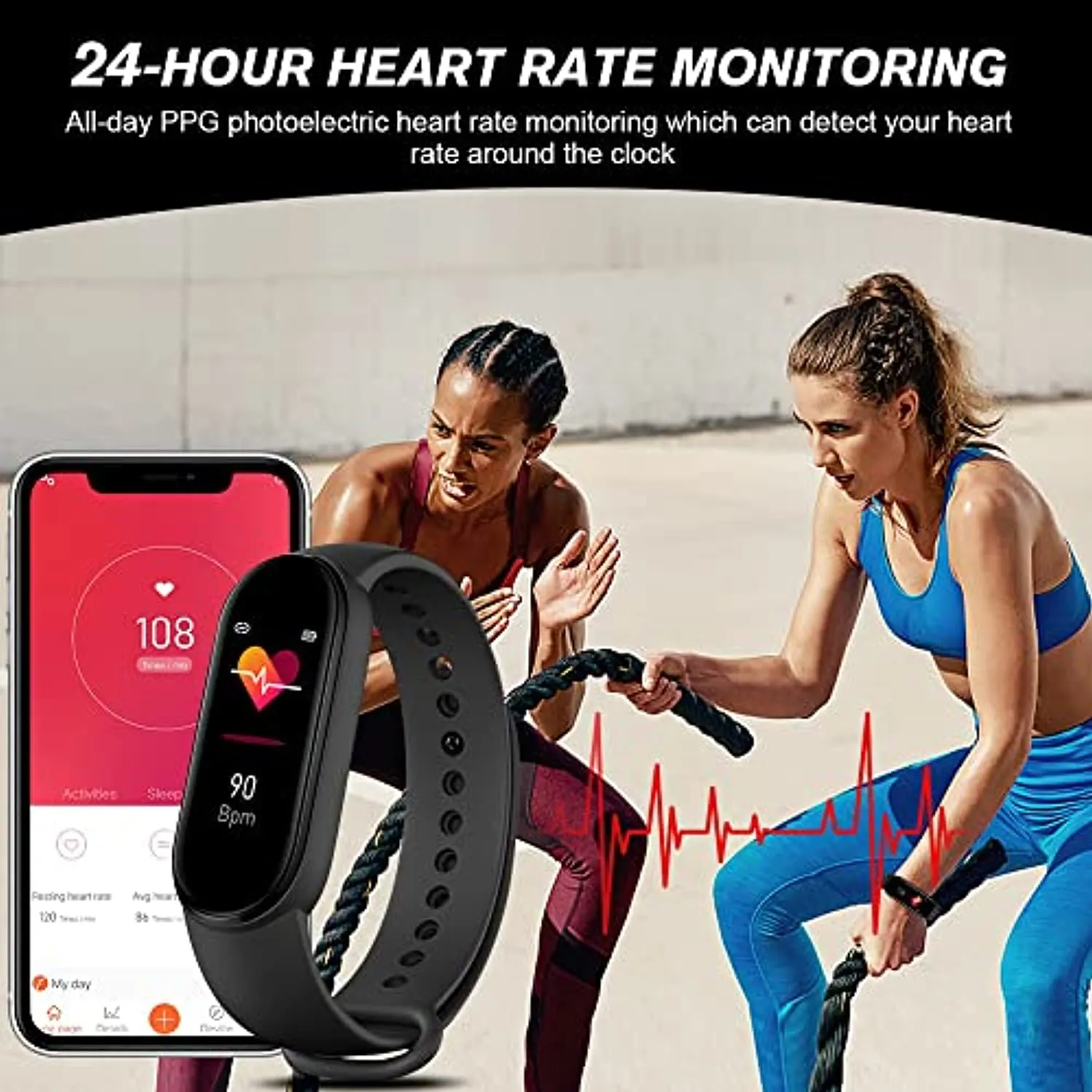 Fitness Tracker Watch for Women, with Pedometer, Exercise Distance, Calorie, Fitness Watch for Women and Men, Smart Watch Fitness Activity Tracker with Heart Rate Monitor Watch, Sleep Monitor Tracker
