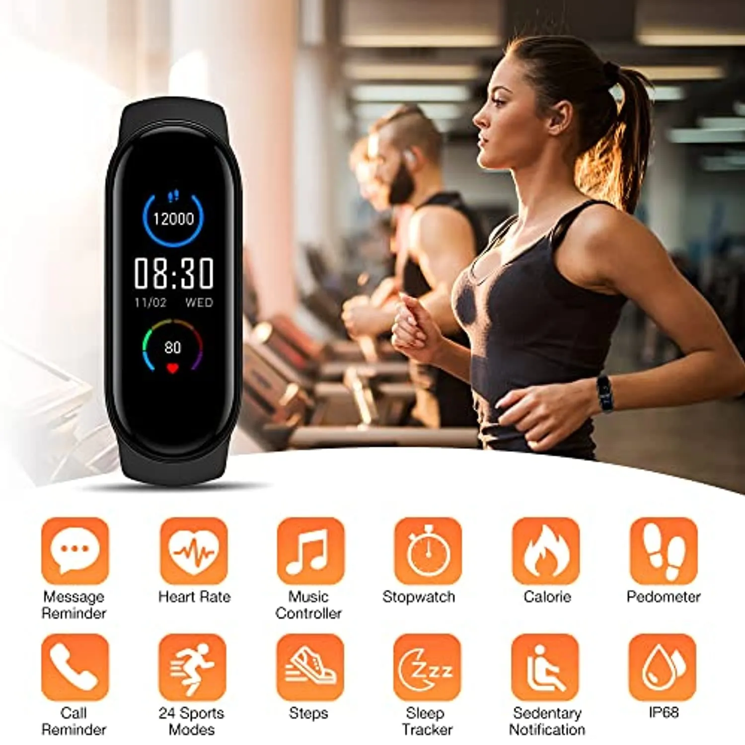 Fitness Tracker Watch for Women, with Pedometer, Exercise Distance, Calorie, Fitness Watch for Women and Men, Smart Watch Fitness Activity Tracker with Heart Rate Monitor Watch, Sleep Monitor Tracker