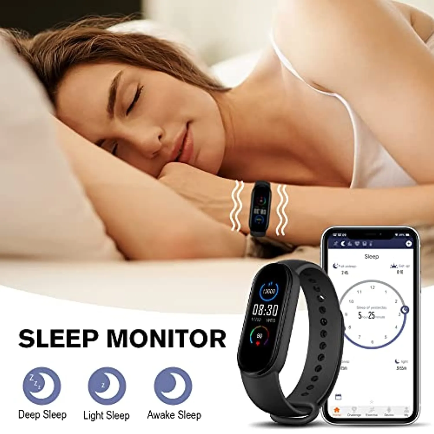 Fitness Tracker Watch for Women, with Pedometer, Exercise Distance, Calorie, Fitness Watch for Women and Men, Smart Watch Fitness Activity Tracker with Heart Rate Monitor Watch, Sleep Monitor Tracker
