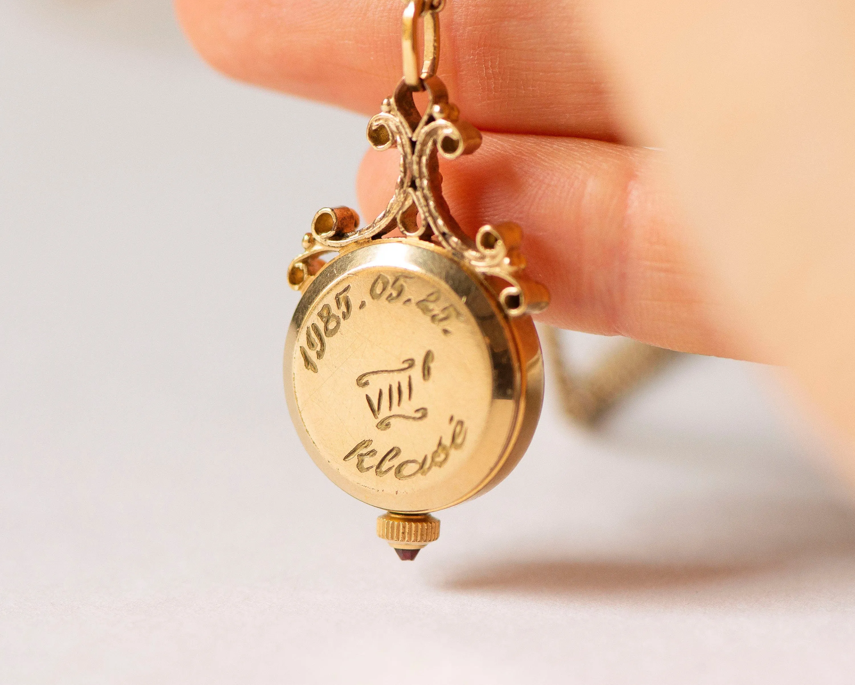 Floral pendant watch women's watch necklace Seagull gold plated, vintage watch pendant boho accessory limited edition lady gift chic jewelry