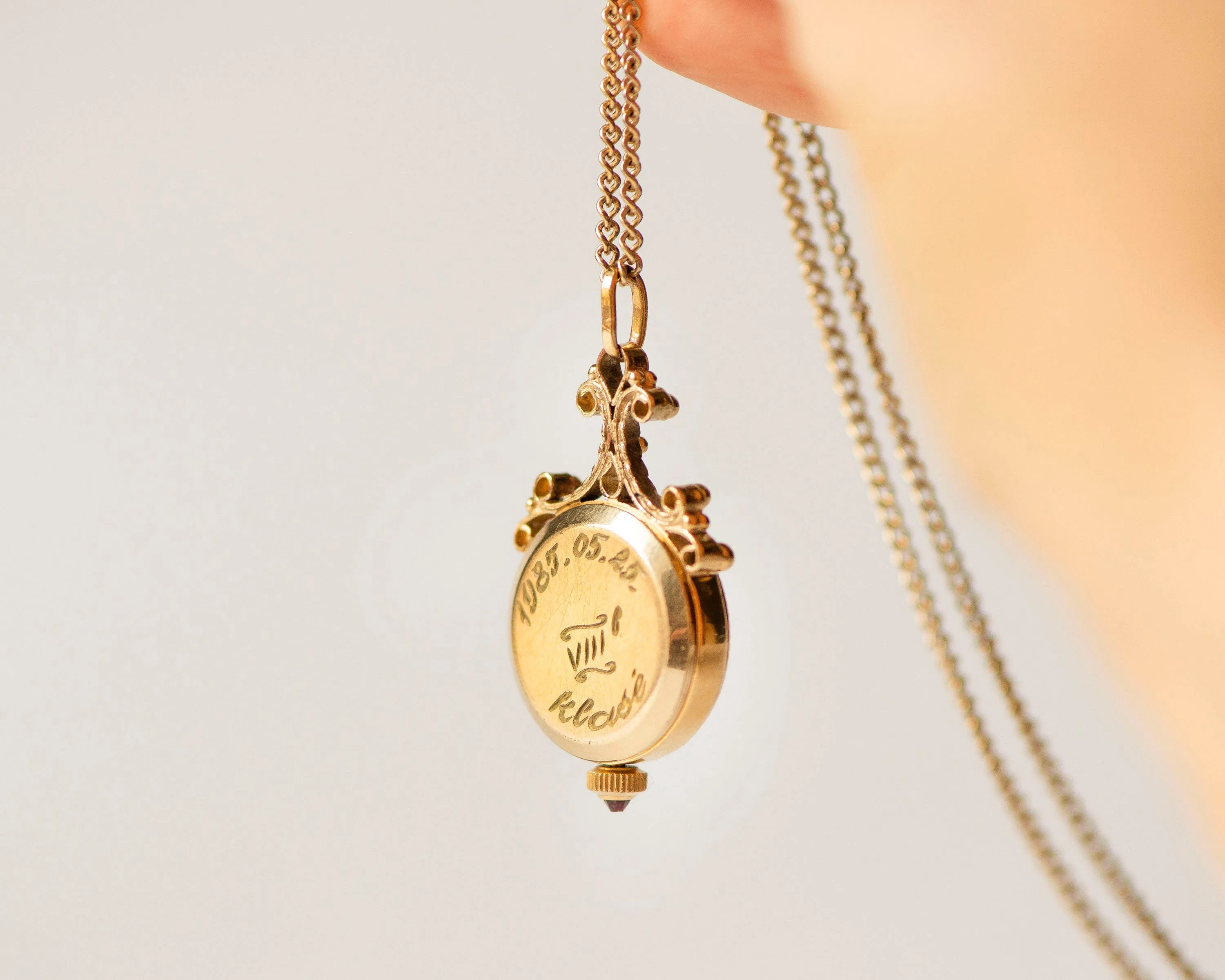 Floral pendant watch women's watch necklace Seagull gold plated, vintage watch pendant boho accessory limited edition lady gift chic jewelry