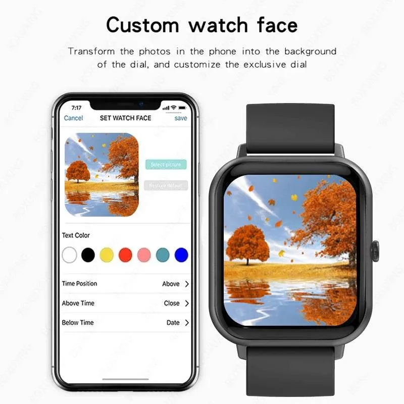 For Xiaomi Huawei IOS New Smart Watch Men Women Heart Rate Blood Pressure Fitness Tracker Bluetooth Call Smartwatch Man