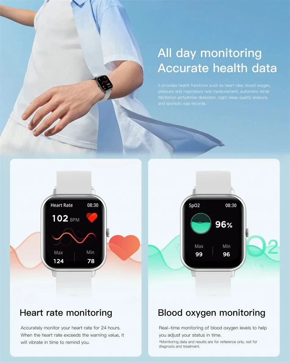 For Xiaomi Huawei IOS New Smart Watch Men Women Heart Rate Blood Pressure Fitness Tracker Bluetooth Call Smartwatch Man