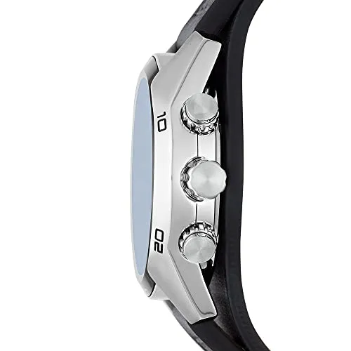 Fossil Men's Coachman Quartz Stainless Steel and Leather Chronograph Watch, Color: Silver, Black (Model: CH2564)