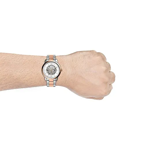 Fossil Men's Neutra Automatic Stainless Steel Three-Hand Watch, Color: Rose Gold/Silver (Model: ME3196)