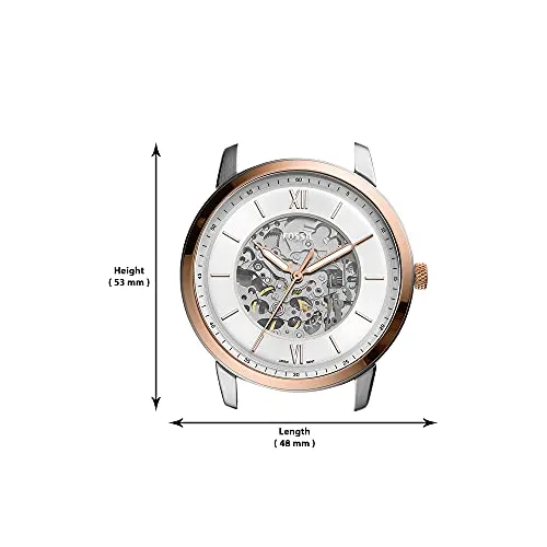 Fossil Men's Neutra Automatic Stainless Steel Three-Hand Watch, Color: Rose Gold/Silver (Model: ME3196)