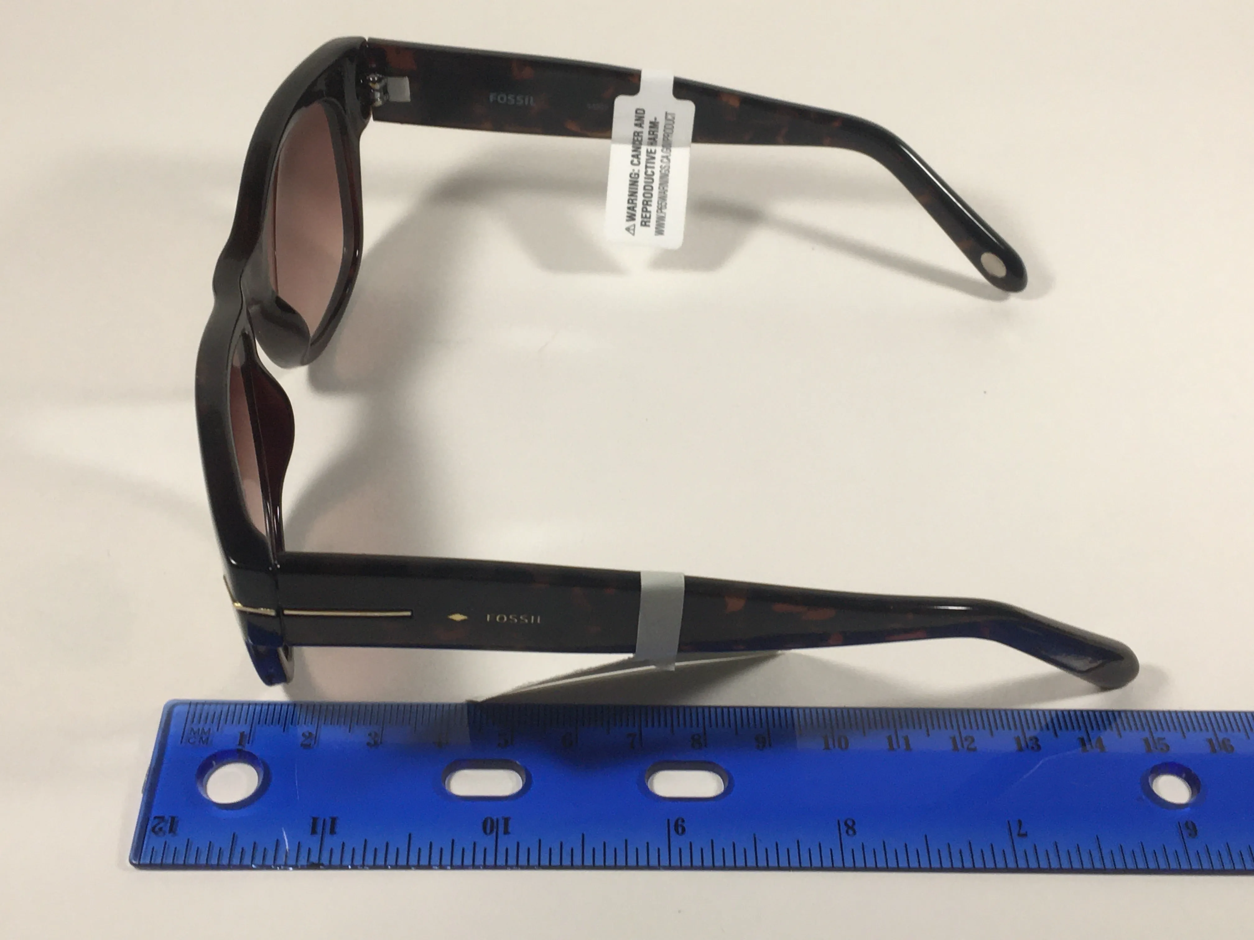 Fossil Square Sunglasses Dark Tortoise Frame Brown Gradient Lens FW17