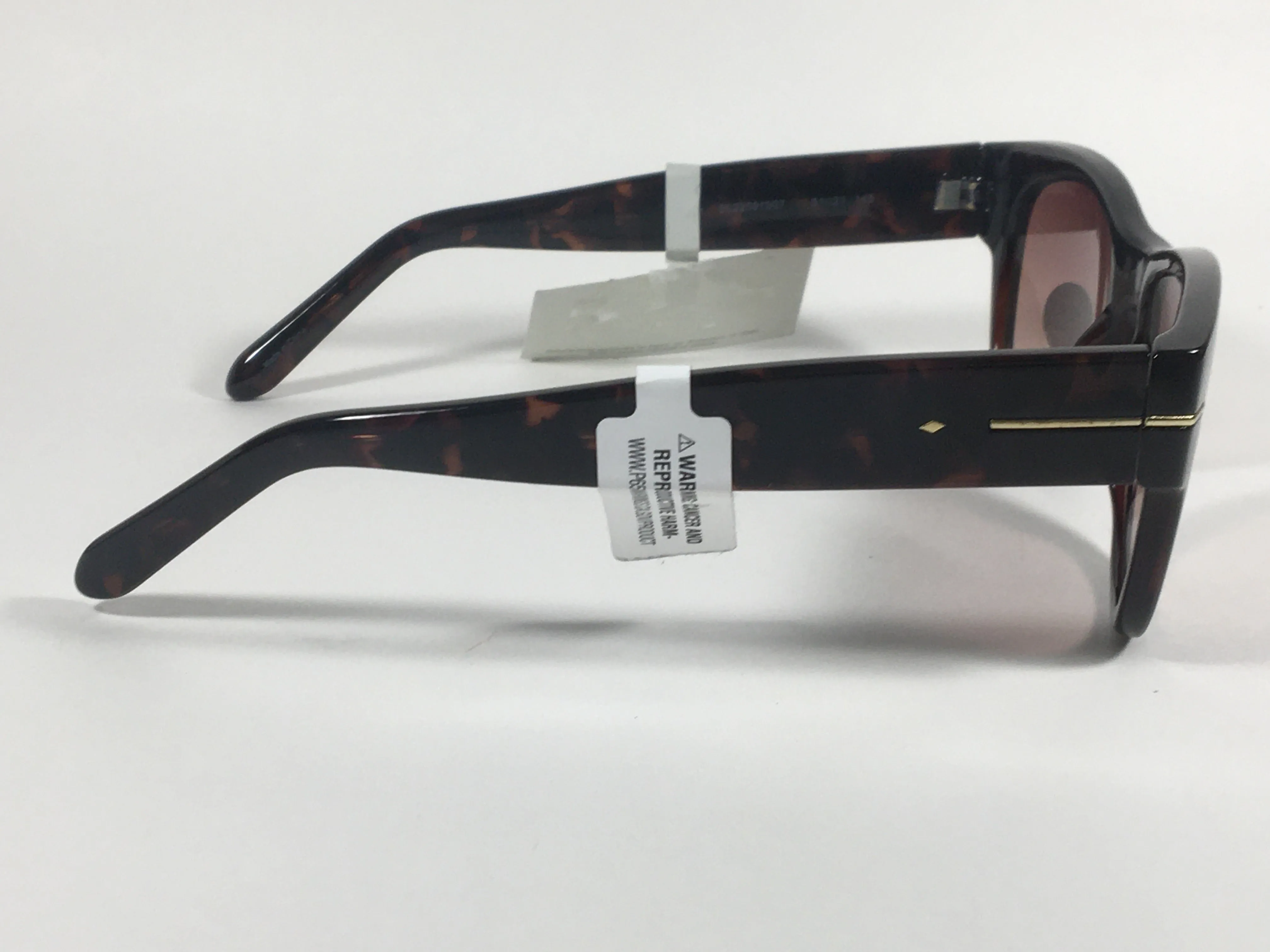 Fossil Square Sunglasses Dark Tortoise Frame Brown Gradient Lens FW17