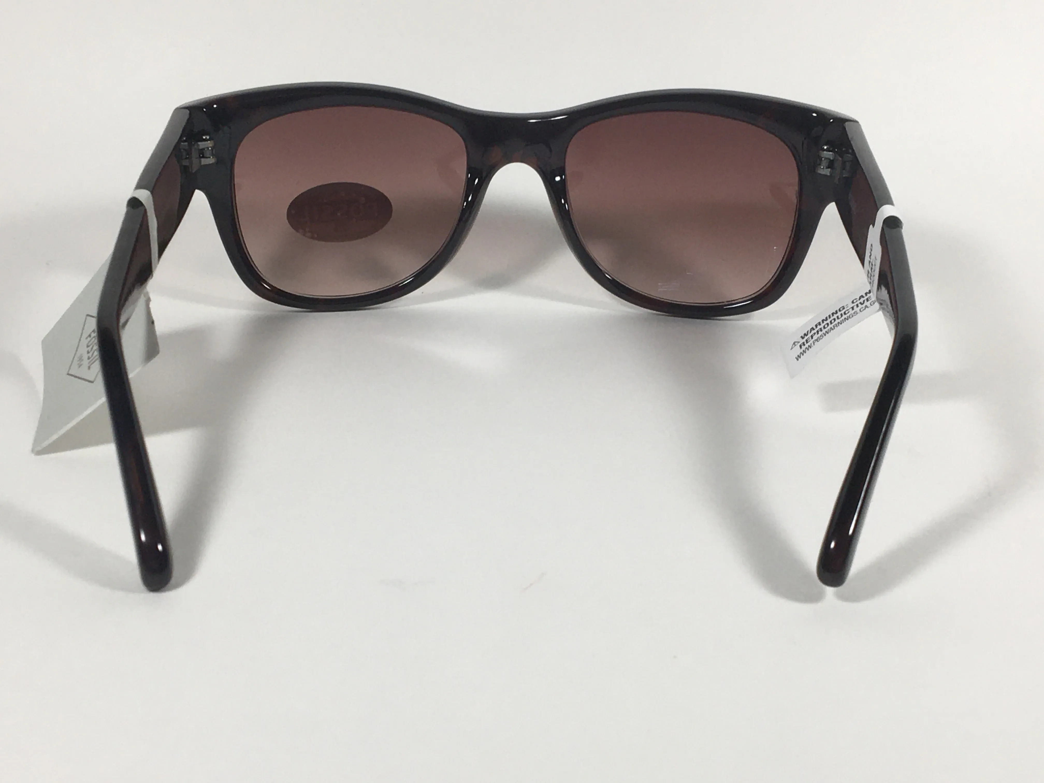 Fossil Square Sunglasses Dark Tortoise Frame Brown Gradient Lens FW17
