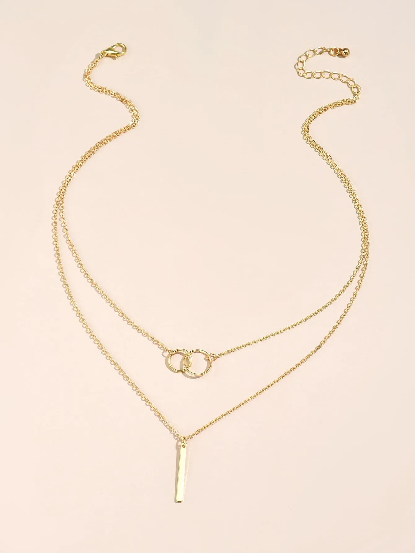 GeoChic: Layered Geometric Pendant Necklace