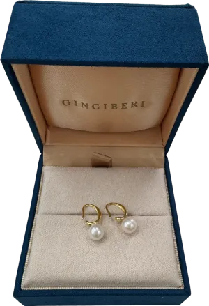 GINGIBERI 18k solid Yellow gold & Real Pearl Beloved You Earrings