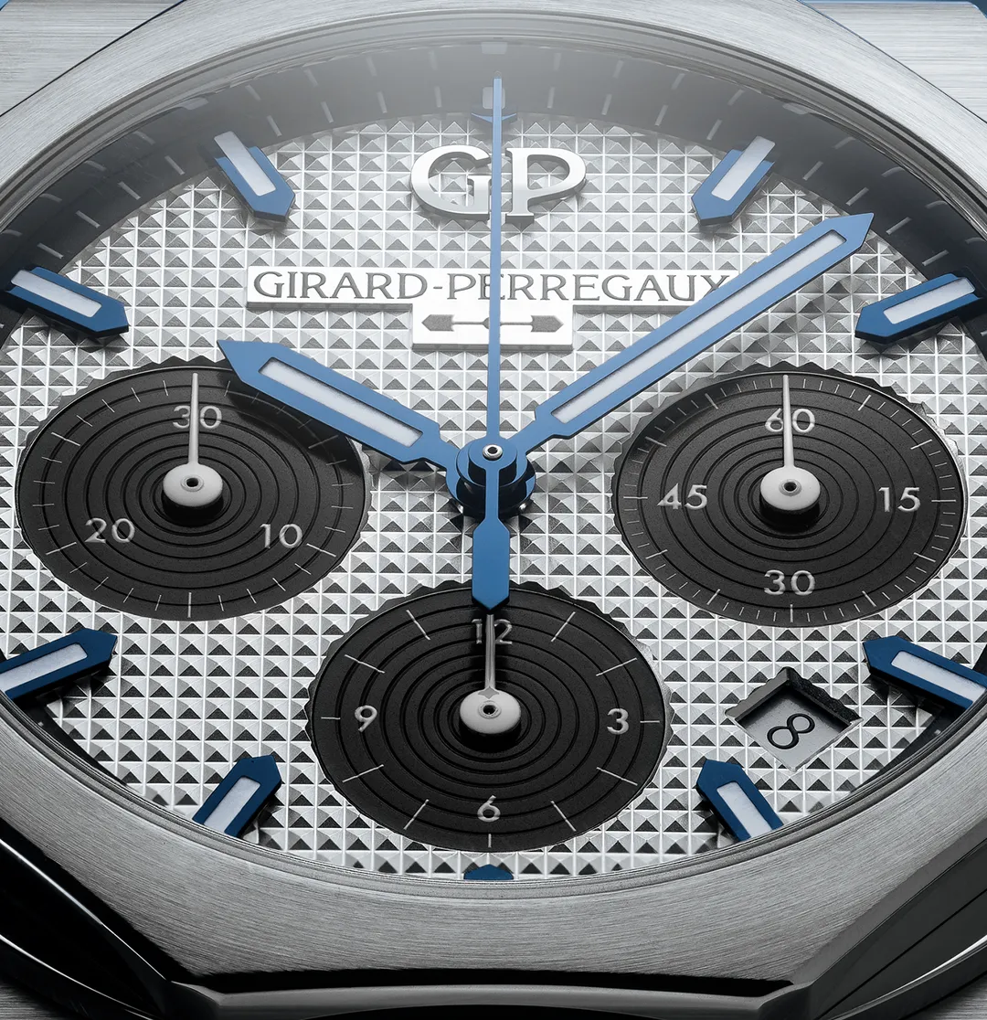 Girard-Perregaux Laureato Chronograph 42mm Watch with Silver and Black Dial