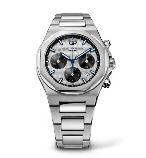Girard-Perregaux Laureato Chronograph 42mm Watch with Silver and Black Dial