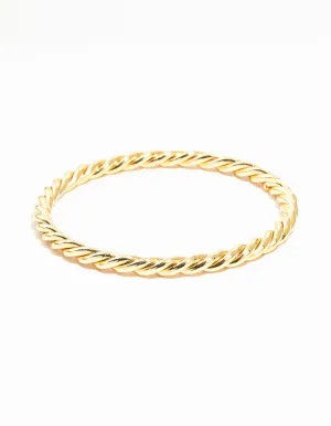 Gold Twisted Round Bangle