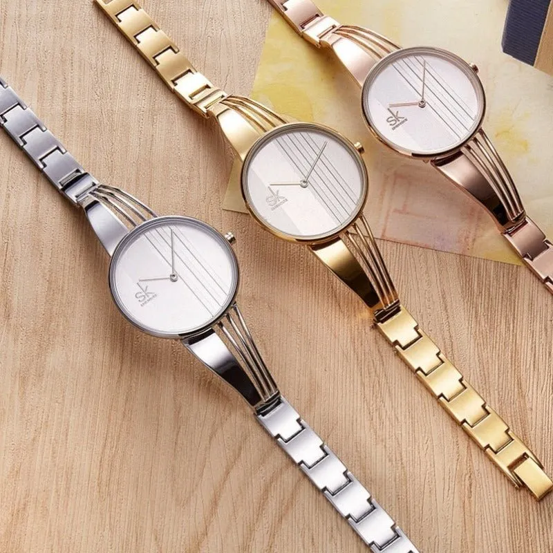 Gold Women Wristwatch Bracelet Watch Women Jewelry