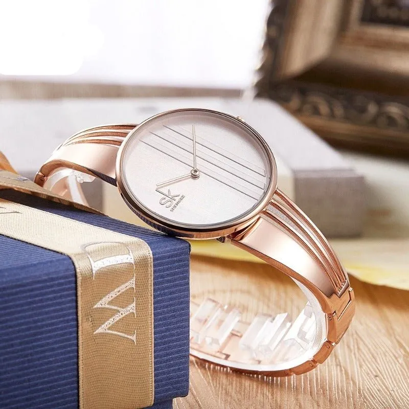 Gold Women Wristwatch Bracelet Watch Women Jewelry