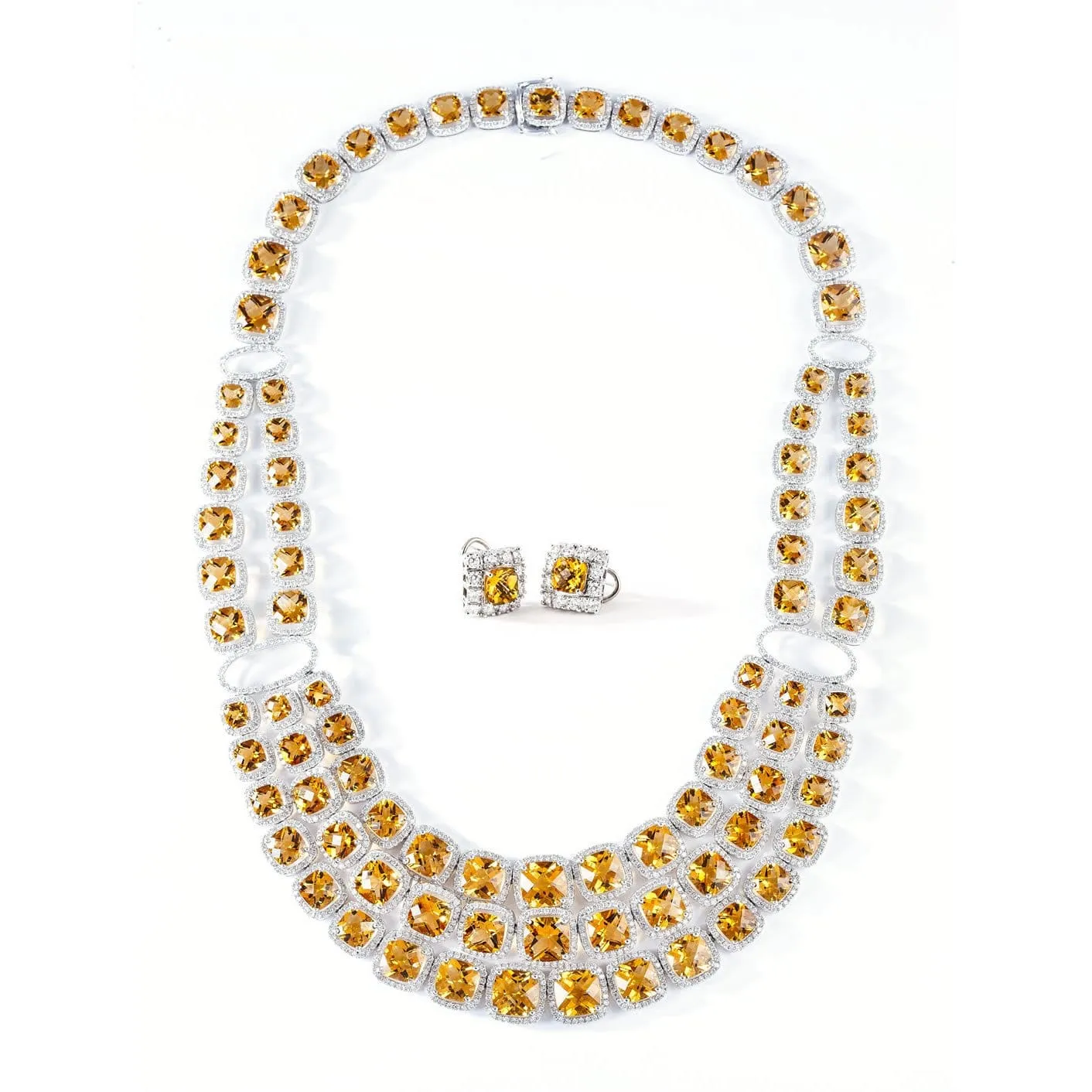 Grace to Glory - Citrine Gemstones and Diamonds Necklace