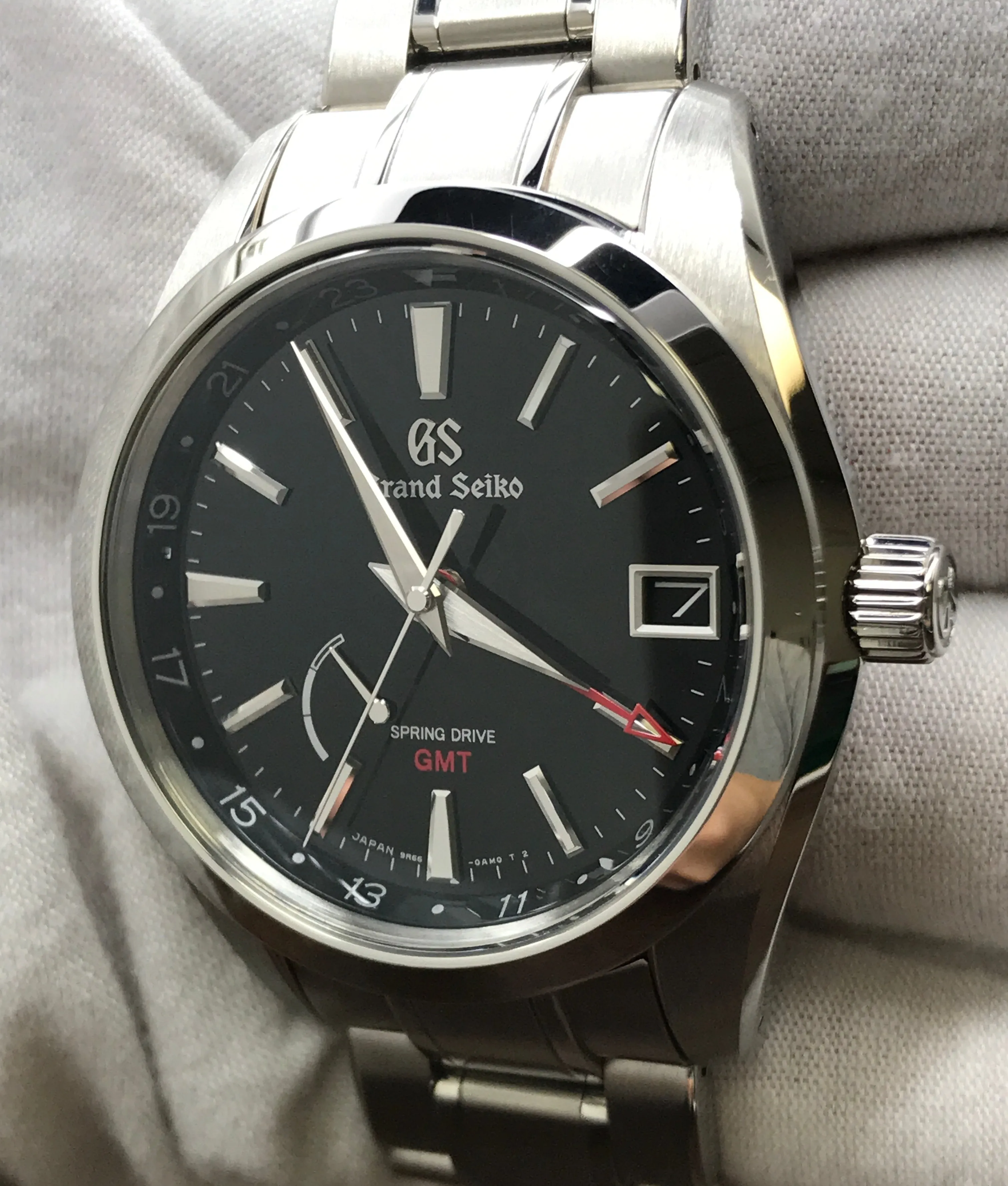 Grand Seiko Heritage Collection GMT SBGE211 Black Dial Spring Drive Men's Watch