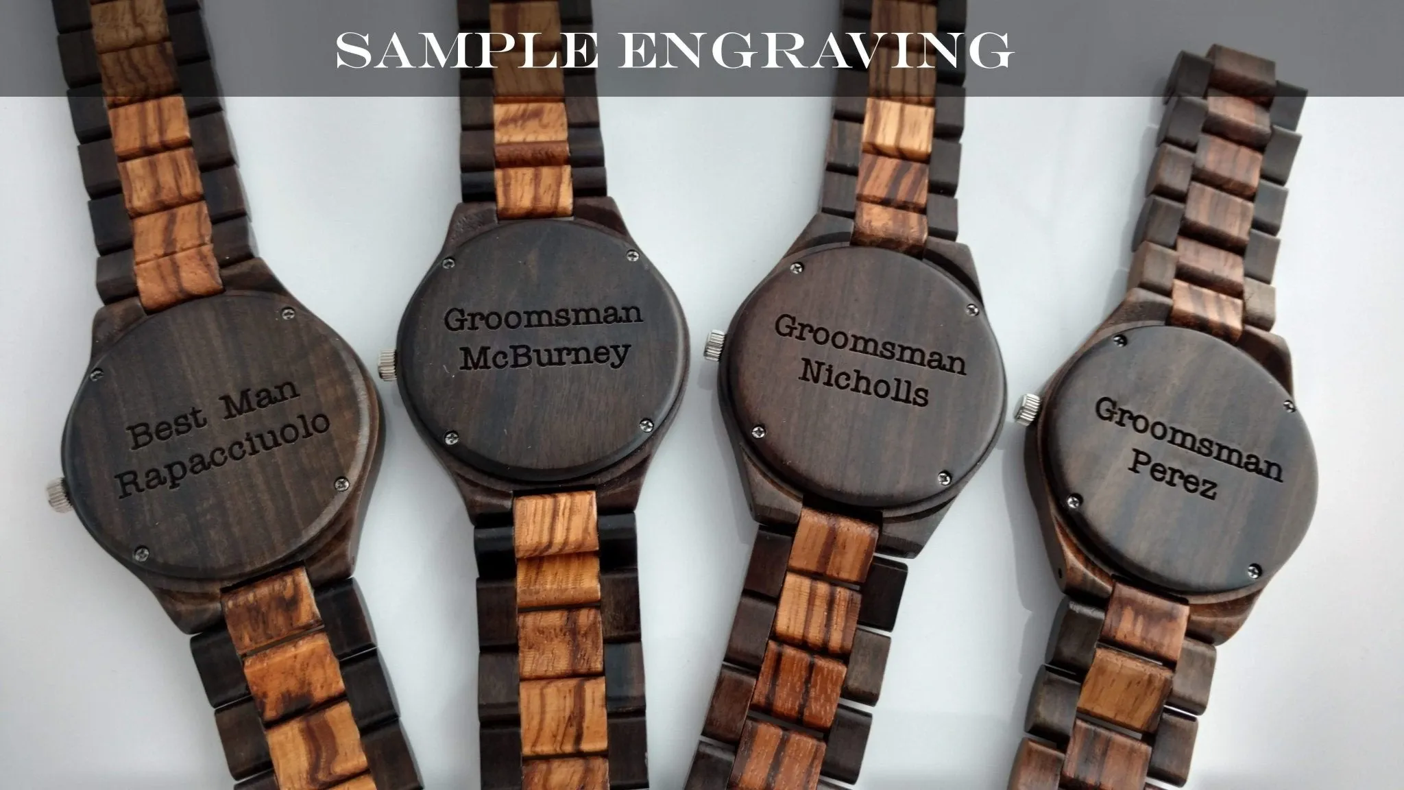 Groomsmen Set Of 7 Wooden Watches - Creativo